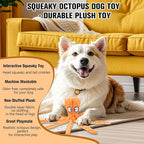 Dog Squeaky Toys Octopus, No Stuffing Plush Toys, Squeaky Octopus Dog Toy - Durable Plush for Puppies, Interactive Dogs Toys for Aggressive Chewers (Purple+Blue)