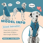 ROZKITCH Dog Sweater for Small, Knit Pet Jacket with Fleece Lining, Warm Winter Coats for Small Dogs with Zipper Opening for Harness, Adjustable Neck Reflective Pet Jacket Blue M