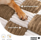 FUNNY FUZZY Pet Couch Covers for Sofa, Dog Couch Cover Protector 27.56×25.59" Cozy Cream Plaid Washable Pet Bed Mat for Furniture Sofa Cover for Dogs Cats, Small, Light Brown