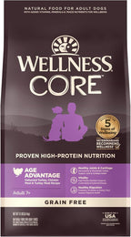 Wellness CORE Grain-Free Senior Dry Dog Food, Made in USA with Natural Ingredients, No Meat by-Product, Fillers, Artificial Flavors, or Preservatives (12-Pound Bag, Turkey)