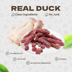 Duck Sausage Soft Dog Treats, Duck Jerky Training Treats Skiny Coat Dog Chews for Senior Small Medium Large Breed 10.58oz