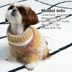 KYEESE Dog Sweater Thick Cable Knit Pet Sweater Gradient Color Small Dog Sweater Fuzzy Warm with Sleeves, Brown, X-Small