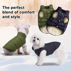 Syhood 2 Pieces Dog Jacket 2 Layers Fleece Lined Dog Jacket Warm Soft Windproof Small Pet Coat for Winter Cold Weather(S,Navy,Green)