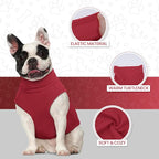 ROZKITCH Dog Sweaters Soft Fleece Pullover Sweatshirt Pajamas, Turtleneck Warm Pet Cold Weather Jacket Stretchy Vest Jumpsuit Apparel Outfit Clothes for Small Medium Large Dogs Walking Sleep Red XL