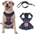 Personalized New York Dog Harness with Reflective Stripes Custom Name and Number Dog Vest Harness with Pet Traction Rope for Small Medium Large Dog