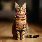 OOPSDOGGY Rolled Leather Cat Collar with Bell, Reflective Kitten Collars with Buckle Include Safety Elastic Strap - Adjustable Small Pet Collars for Boy Girl Cats (Peach)