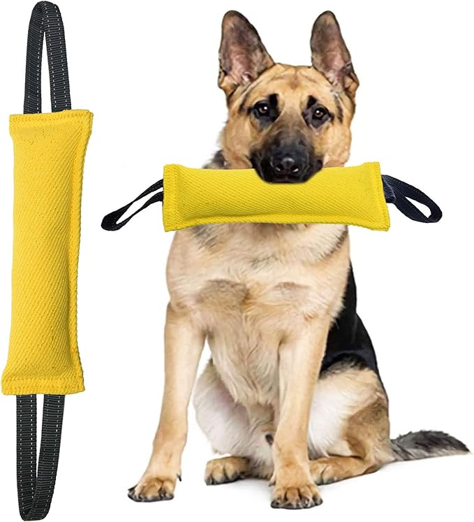 Clysrou Dog Tug Toy Tough Jute Bite Pillow Lasting Training Equipment Puppy to Large Dogs Interactive