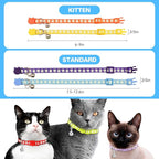 16 PCS Breakaway Cat Collars,Kitten Collar with Bell Cat Collars for Boy Girl Cats Breakaway Collar for Cats Glow in The Dark 6-9 Inch
