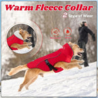 EMUST Dog Winter Coat, Thick Windproof Dog Jacket, Pet Winter Vest for Small/Medium/Large Dogs, Red, XXL