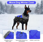 IDOMIK Dog Winter Coat, Reflective Waterproof Dog Jacket for Cold Weather, Warm Pet Coats for Small Medium Large Dogs, High Collar Doggy Fleece Snow Jacket, Winter Vest with Adjustable Buckle,M