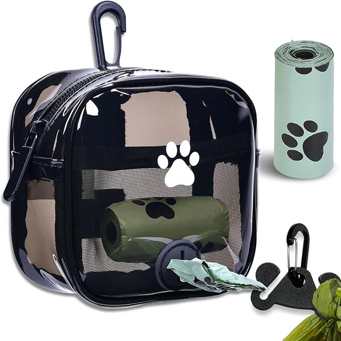 Dog Waste Bag Dispenser Pet Poop Bags Holder for Doggie Waste Bags Dispensers Soft Fabric Zipper Small Doggy Puppy Pouch for Leash Accessory Attachment with Carrier,No-puxfb