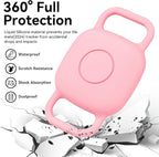 DDJ 2-Pack Dog Collar Holder for Tile Life360 Mate (2024) 2022 Tracker, Waterproof Silicone Cover Full-Body Protective Case for Tile Mate Tracker Cat Collar, Ultra Durable, Scratch Resistant, Pink