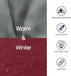 IECOii Dog Coat for Large Dogs, Reflective & Adjustable Turtleneck Jacket with Buckle, Thermal Fleece Lined Dog Snowsuit for Cold Weather - Soft Dogs Winter Coat Windproof Warm Vest, Burgundy, L
