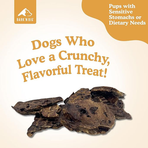 BARK'N BIG Lamb Lung Dog Treats Made in USA - Single Ingredient Lamb Dog Treats - Dehydrated Natural Lung Puffs for Dogs - 5oz