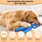 Dog Squeaky Toys Octopus, No Stuffing Plush Toys, Squeaky Octopus Dog Toy - Durable Plush for Puppies, Interactive Dogs Toys for Aggressive Chewers (Purple+Blue)