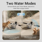 DownyPaws Cat Water Fountain Stainless Steel Wireless, 101 oz/3L FurSink Cordless Cat Water Dispenser for Pets, Battery Operated Dog Drinking Fountain with Motion Sensor, Easy Clean, Metal