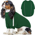 Queenmore XS Christmas Dog Sweater, Cozy Fleece Dog Sweatshirt, Warm Winter Fleece Jacket for Small, Medium & Large Dogs with Leash Hole/Reflective Stripes Green