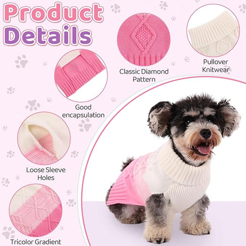ASENKU Warm Dog Sweater for Small Medium Dogs,Pet Sweaters for Fall Winter Dog Clothing,Thicked Pullover Puppy Cat Turtleneck Sweater for Doggie Chihuahua Clothing