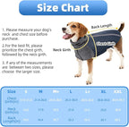 SlowTon Winter Dog Coat, Warm Polar Fleece Lining Doggie Outdoor Jacket with Turtleneck Scarf Reflective Stripe Adjustable Waterproof Windproof Puppy Vest Soft Pet Outfits (L,Dark Blue)