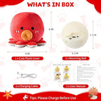 Interactive Dog Octopus Toy, Rechargeable Jumping Plush Toy with Motion Activation for Small Large Dogs, Move Bouncing Ball for Pets Keep Busy Reduce Boredom, No Loud Music (Octopus)