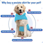 X-Large Dog Fireworks Calming Vest with Adjustable Chest | Hood Neck Wraps Cover,Soft Lightweight Anxiety Shirt for Lightningstorms,Separation,Home Alone(Blue)