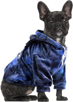 SlowTon Dog Hoodie Tie Dye - Warm Dog Sweater Hoodies with Pocket, Fall Winter Dogs Coat Jacket Pet Outfit Puppy Hooded Sweatshirt Clothes for Small Medium Large Dogs (Blue,XL)