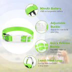 JewyowLight Up Dog Collar, Adjustable USB Rechargeable Glow in Dark Dog Collar ，Waterproof Dog Collars for Large Dogs (Green, Large)
