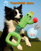 Swooflia Tug of War Dog Toy-Squeaky Plush Tug a War Dog Toy for Medium Large Breed Dogs to Keep Them Busy, Interactive Crinkle Doggie Toy, Cute Cactus with Soft Long Pull Handle