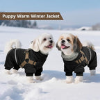 BRKURLEG Black Dog Coat with Harness, Dog Winter Jacket, Dogs Onesie Body Warm Jackets, Small Dogs Winter Coats Reflective Windproof Warm Cold Weather Coats, Pet Waterproof Jacket Hiking S