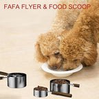 1 Cup Stainless Steel Dog Cat Food Measuring Scoop for Dry and Wet Food, Accurate Measurement for Rice, Flour, Grain (Long Handle Silver)