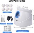 Pet Prime Upgraded Automatic Ball Launcher for Large Dogs,Rechargeable Dog Ball Thrower for Outdoor Exercise & Interactive Play,Adjustable 10-64ft Thrower with 6PCS 2.5" ETPU Balls,1 Dog Whistle