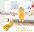 Dog Toys, Dog Squeaker Toys with Crinkle Paper, Stuffed Animal Dog Plush Chewing Toy, Cotton Rope Interactive Toys for Puppy, Small, Middle Dogs (Yellow Duck)