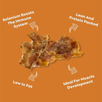 Skona PetFood Chicken Breast Jerky Dog & Cat Treats, Single-Ingredient, High Protein Training Snacks, Natural, Vitamin-Rich, USA Made, Supports Heart, Eye & Dental Health, Healthy & Tasty, 4oz