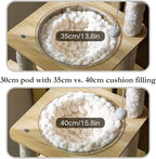 Cat Knitted Bed Mat, Extra-Soft Washable Warm Round Pads Cushions for Indoor Kittens, Cat Trees Towers, Perfect for Kneading and Sleeping (Oatmeal,Large)
