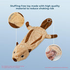 Best Pet Supplies Squeaky Dog Toys with Soft Durable Fabric for Small, Medium and Large Pets Interactive Toy for Indoor Play, Supports Active Biting and Play - Squirrel, Large