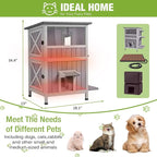 GUTINNEEN 2-Story Heated Cat House Large Outdoor Insulated Cat House Weatherproof Feral Cat Shelter with Heated Pad, Insulated All-Round Thermal Liner for 1-4 Cats (Winter-Ready)