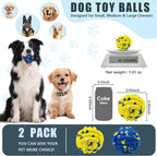 Magicorange Dog Balls Tennis Ball Toys Dog Toy for Aggressive Chewers Indestructible Teething Chew Toys Water Toy Fetch Ball for Dogs (2 Pack)