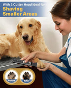 oneisall Dog Grooming Kit for Heavy Thick Hair&Coats/Low Noise Rechargeable Cordless Waterproof Dog Clippers for Grooming Animals&Pets/Pet Shaver with Stainless Steel Blade and Paw Trimmer