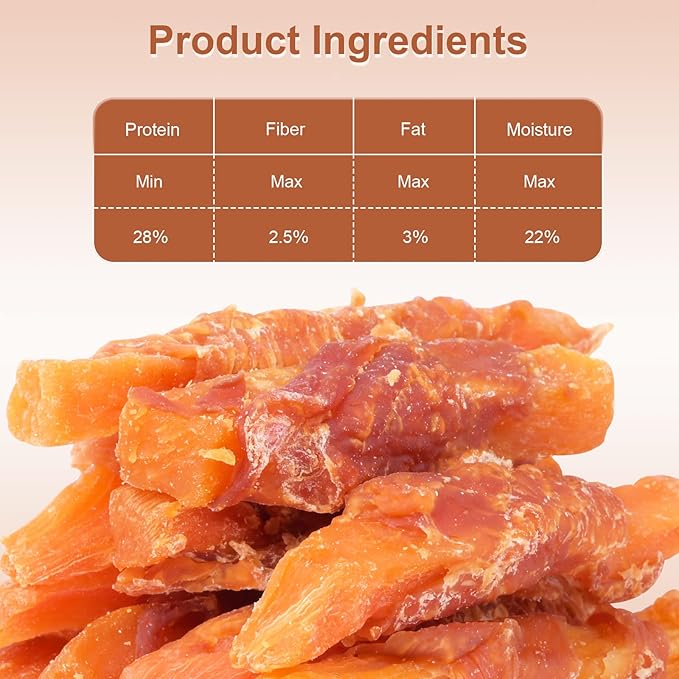 Dog Treats, Chicken Wrapped Sweet Potato Dog Snacks, Puppy Training Snacks Rawhide Free Treats 0.5lb/227g