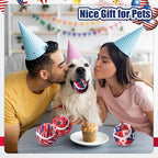36 Pcs Independence Day Dog Squeaky Tennis Balls 2.5 Inch Interactive Pet Toys Ball for Small Medium Large Dog Plush Chew Toys Teeth Cleaning for Aggressive Chewers Cat Interactive Training