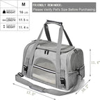 Dog Cat Carrier Soft for Small Pet Up to 16 Lbs TSA Airline Approved Travel Carrier Collapsible Puppy Car Mesh Bag 17.5 * 10.2 * 11.4 inch - Grey