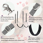 Dog Grooming Belly Straps Belly Band & Loop Extension Set - Adjustable & Comfortable Grooming Tools for Pet Grooming Tables Arms and All Dog Breeds (Gray)