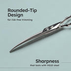 7” Curved Dog Grooming Scissors｜VG10 Japanese Steel Professional Pet Grooming Shears for Cats & Dogs｜Face, Paws, Ears & Tail Precision Trimming｜Lightweight Ergonomic Handcrafted Design｜K9 Shears