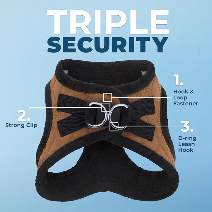 Best Pet Supplies - All Weather Mesh / Plush, Reflective, No Pull Harness for Small, Medium Dogs, Cats - Secure with Hook & Loop Fastener, Buckle, Double D-Rings - Beige Plush, M