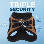 Best Pet Supplies - All Weather Mesh / Plush, Reflective, No Pull Harness for Small, Medium Dogs, Cats - Secure with Hook & Loop Fastener, Buckle, Double D-Rings - Beige Plush, XS