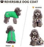 Queenmore Dog Winter Coat, Cold Weather Fleece Jacket for Dogs, Waterproof Reflective Reversible, for Small, Medium and Large Dogs (Green, XL)