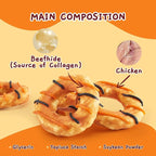 Jungle Calling Dog Treats, Long Lasting Collagen Chews for Dogs, Chicken Wrapped Collagen Donuts, High Protein Rawhide Alternative Chewy Snacks for Medium and Large Dogs (4 Counts)