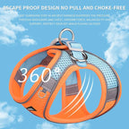 AIITLE Escape Proof Dog Harness - Step in Adjustable Dog Harness No Choke Over with Breathable Mesh and Quick-Release Buckle for Summer- Outdoor Walking, Camping, Training for Medium Dogs Orange XL