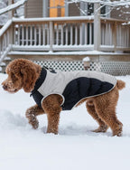 AURUZA Dog Coat, Warm Dog Winter Coat Waterproof Small Dogs Jacket with Harness Built Reflective Pet Vest with Zipper for Medium Dogs Windproof Pet Fleece Vest Snow Jacket for Cold Weather（Black,XL）