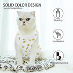 Cat Professional Surgical Recovery Suit,E-Collar Alternative for Cats Dogs,After Surgery Wear, Pajama Suit,Home Indoor Pets Clothing Banana S